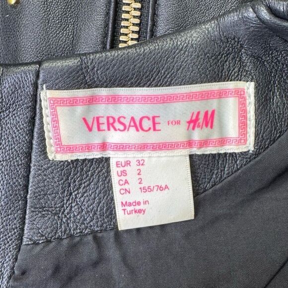 Versace x H&M Leather Studded Sleeveless Mini Dress Size 2 - Picture 7 of 9